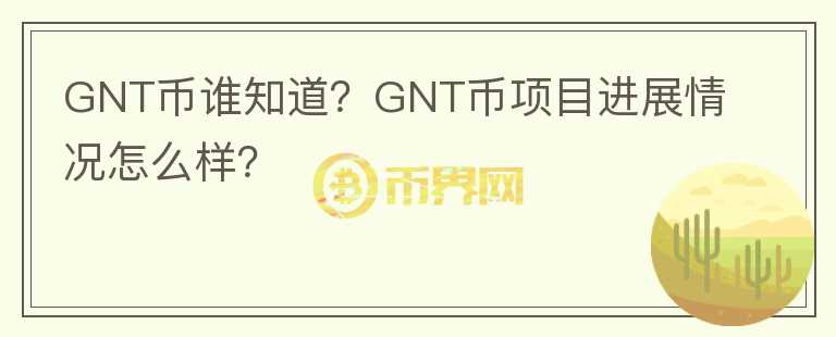 GNT币谁知道？GNT币项目进展情况怎么样？