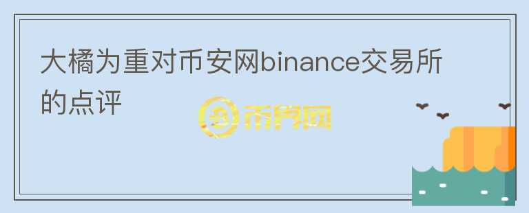 大橘为重对币安网binance交易所的点评