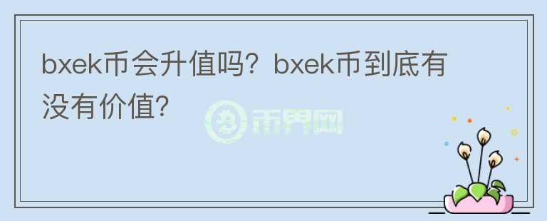 bxek币会升值吗？bxek币到底有没有价值？图标