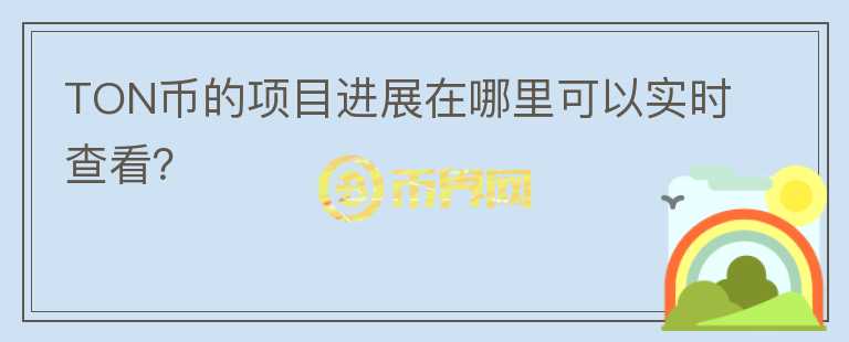 TON币的项目进展在哪里可以实时查看？图标