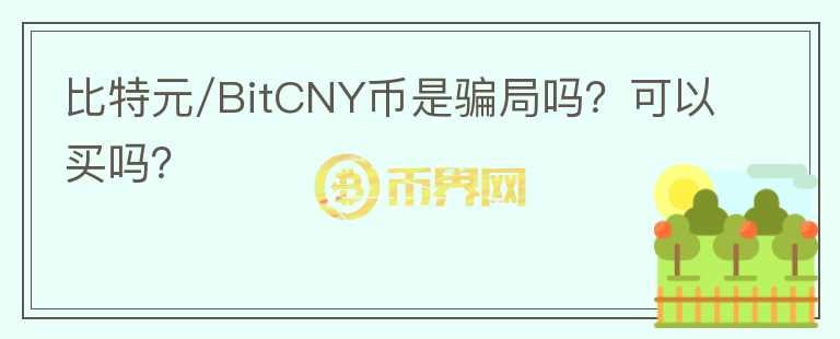 比特元/BitCNY币是骗局吗？可以买吗？