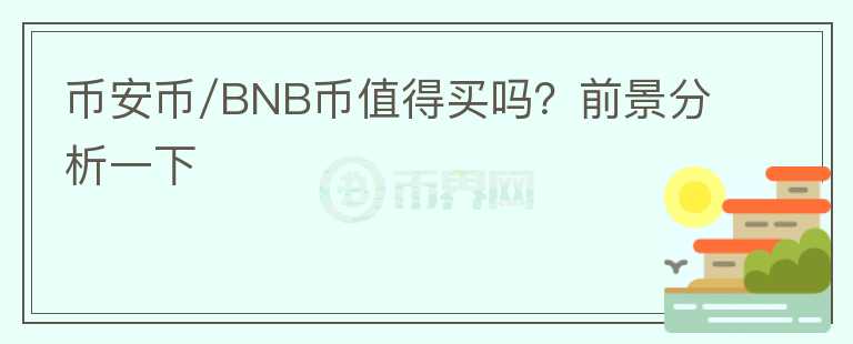 币安币/BNB币值得买吗？前景分析一下