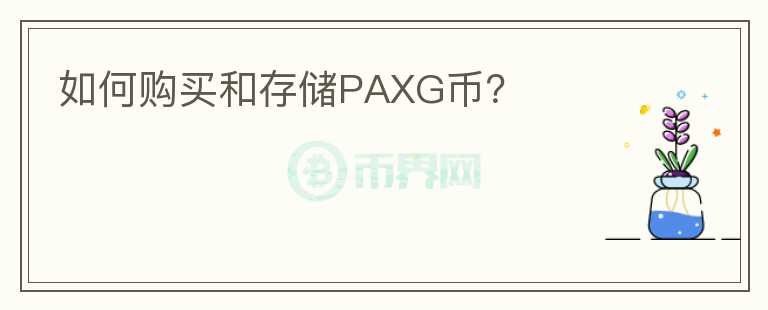 如何购买和存储PAXG币？图标