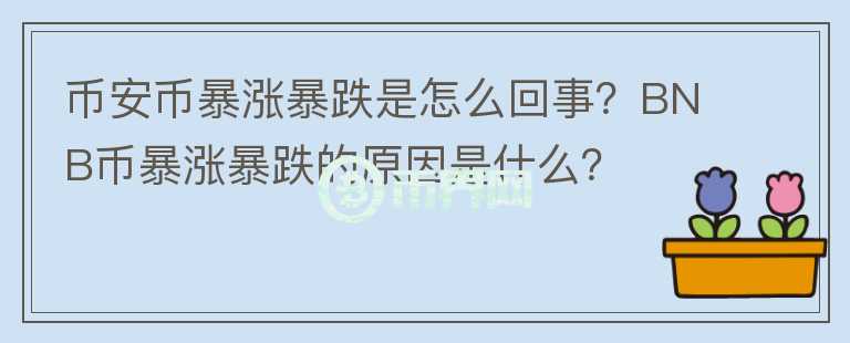 币安币暴涨暴跌是怎么回事？BNB币暴涨暴跌的原因是什么？