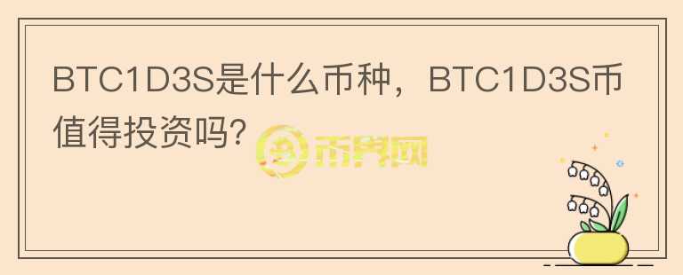 BTC1D3S是什么币种，BTC1D3S币值得投资吗？图标