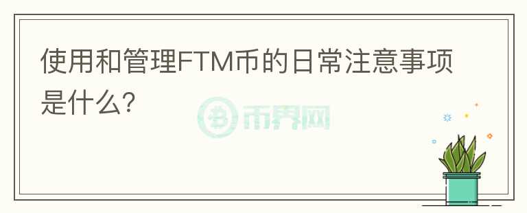 使用和管理FTM币的日常注意事项是什么？图标