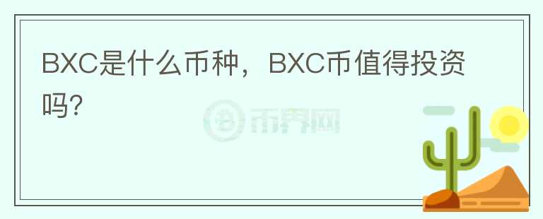 BXC是什么币种，BXC币值得投资吗？图标