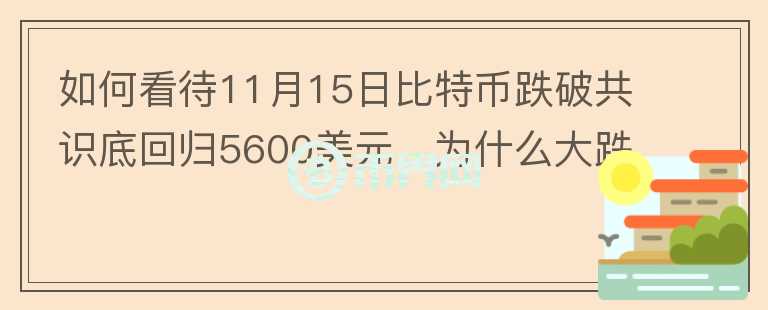 如何看待11月15日比特币跌破共识底回归5600美元，为什么大跌呢？