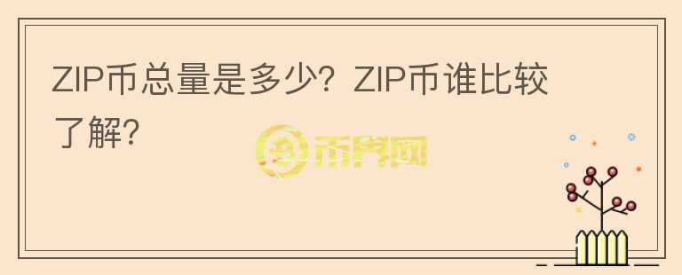 ZIP币总量是多少？ZIP币谁比较了解？