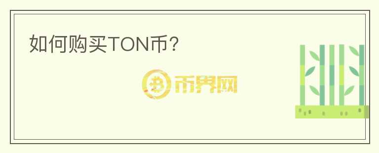 如何购买TON币？图标