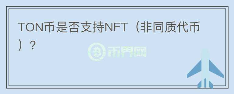 TON币是否支持NFT（非同质代币）？图标